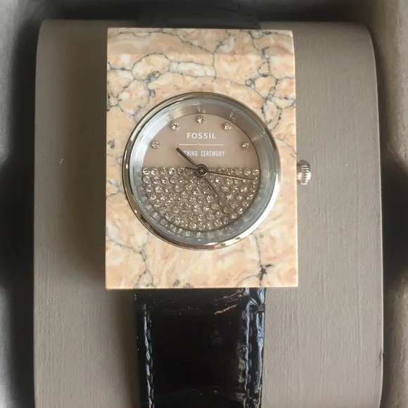 NWT Fossil Opening Ceremony leather/stone Watch Fossil X Opening Ceremony Watch :: Behance main image 3